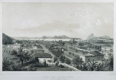 Neuf vues panoramiques de Rio de Janeiro: Catette e entrada da Barra - Philippe and Ciceri Eugene Benoist