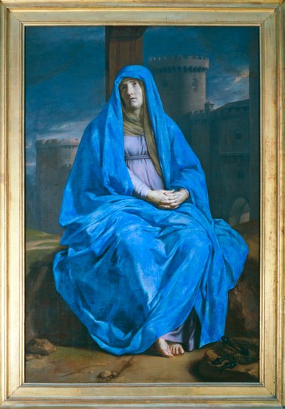 La Vierge de douleur au pied de la croix - Vierge en deuil avec la croix à ses pieds ... - Philippe de Champaigne