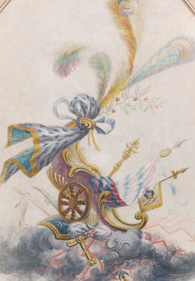 Conception pour une soie Lampas avec un char triomphal sur un nuage, vers 1770-75 - Philippe de Lasalle