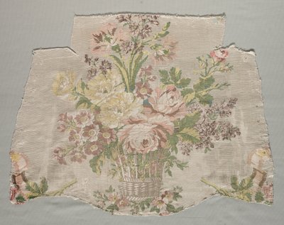 Fragment de soie, partie du panneau appelé Le panier fleuri - Philippe de Lasalle