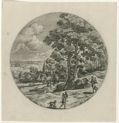 Procris offre une flèche magique à Céphale - Philips Galle (attributed to workshop of)