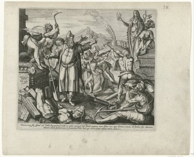 Destruction des idoles de Baal - Philips Galle (attributed to workshop of)