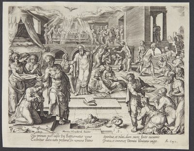 Les Apôtres baptisant à Jérusalem - Philips Galle