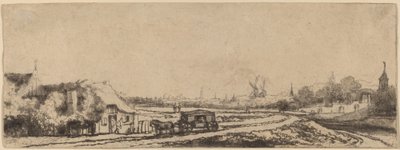 Paysage avec une calèche - Philips Koninck
