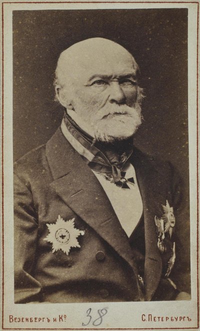 Portrait de Nikolay Ivanovich Pirogov 1810-1881 - Photo studio Wesenberg