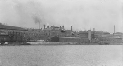 Vue des ateliers et du siège social, Elswick Works, Newcastle upon Tyne - Photographer English
