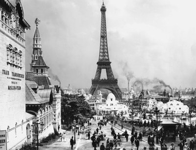 Vue des jardins du Trocadéro et de la Tour Eiffel, Exposition Universelle de Paris - Photographer French