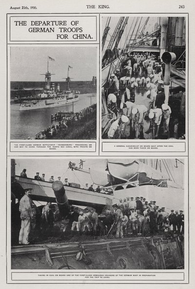 Départ des troupes allemandes pour la Chine pour réprimer la rébellion des Boxers, août 1900 - Photographer German