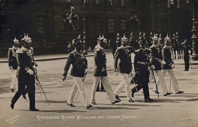Kaiser Wilhelm II et ses fils (photo n/b) - Photographer German