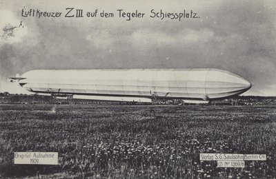 Zeppelin LZ III sur le champ de tir de Tegel, Berlin - Photographer German