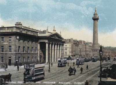 Bureau de poste général et colonne de Nelson, Dublin - Photographer Irish