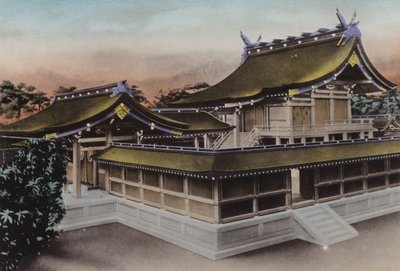 Japon, vers 1912 : Bâtiment principal du sanctuaire Meiji Jingu, Tokyo - Photographer Japanese