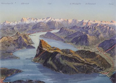 Burgenstock et lac de Vierwaldstattersee (photo couleur) - Photographer Swiss