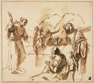 Un moine prêchant - Pier Francesco Mola