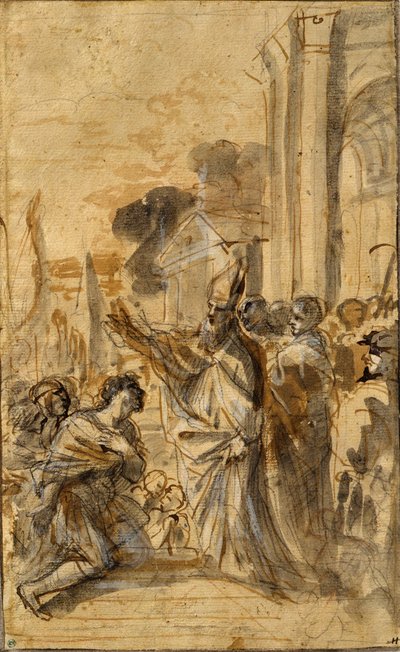 Die Predigt des Hl. Barnabas - Pier Francesco Mola