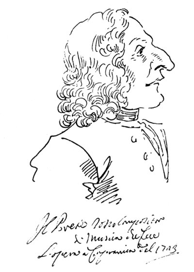 Caricature du compositeur Antonio Vivaldi - Pier Leone Ghezzi