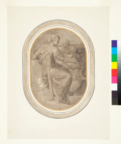 Une Sibylle avec un Vase et Deux Putti, c.1540s - Piero (attr. to) Ligorio