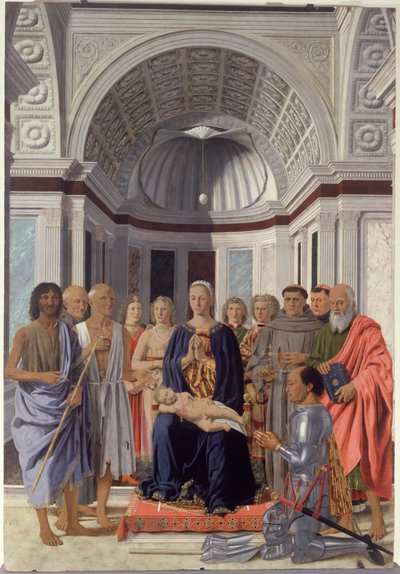 Madone et Enfant avec Saints, Anges et Frédéric de Montefeltro - Piero dellaFrancesca