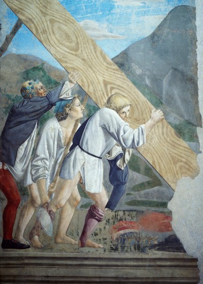 Détail de la Légende de la Vraie Croix montrant le transport du Bois Sacré - Piero della Francesca
