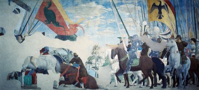 Détail de la Légende de la Vraie Croix montrant la victoire de Constantin - Piero della Francesca