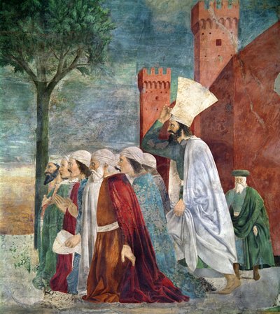 Héraclius c.575-641 Restaure la Croix à Jérusalem, de la Légende de la Vraie Croix, terminé en 1464 (détail) - Piero della Francesca