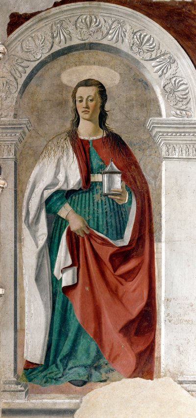 Sainte Marie-Madeleine Fresque de Piero della Francesca vers 1460 env. Dim. 190x180 cm Arezzo, cathédrale - Piero della Francesca