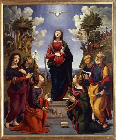 Immaculée conception entourée de saints - Piero di Cosimo