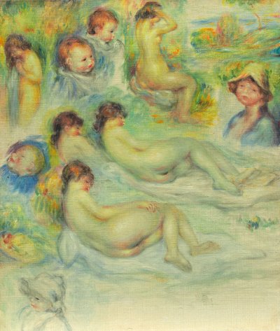 Études de Pierre Renoir; sa mère, Aline Charigot; nus; et paysage - Pierre-Auguste Renoir