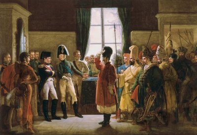 Alexandre Ier présenté à Napoléon Ier, les Kalmouks, les cosaques et les Bachkirs de l