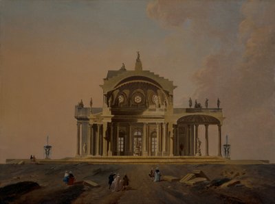 Études architecturales fantastiques avec figures - Pierre Antoine Demachy