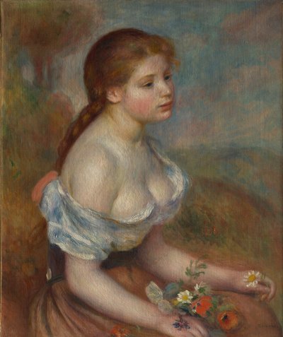 Une jeune fille avec des marguerites, 1889 - Pierre Auguste Renoir