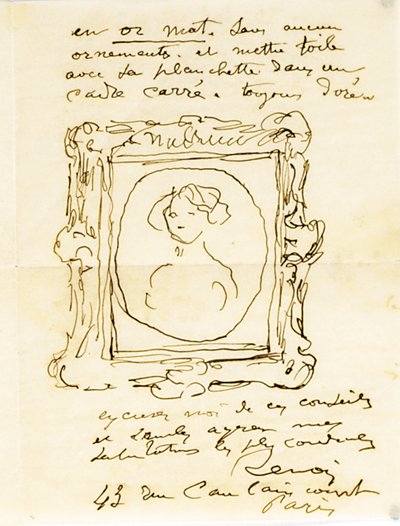 Lettre autographe signée à Dr. Fritz Thurneyssen, Paris et Les Collettes, 24 juin 1908 - Pierre Auguste Renoir