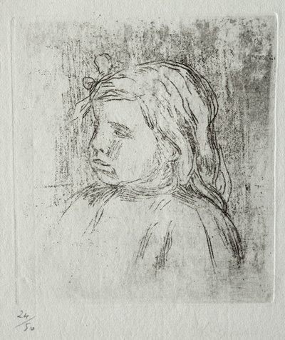 Claude Renoir, de trois-quarts à gauche - Pierre Auguste Renoir