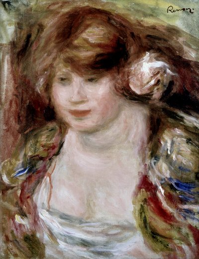 Femme a la Rose. Peinture de Pierre Auguste Renoir (Pierre-Auguste Renoir - Pierre Auguste Renoir