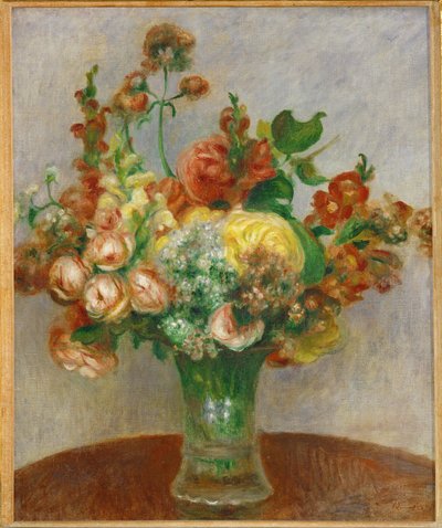 Fleurs dans un vase (oil on canvas) - Pierre Auguste Renoir