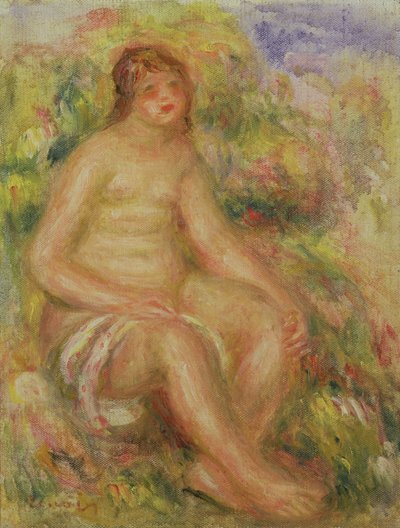 Nu assis dans un paysage - Pierre Auguste Renoir