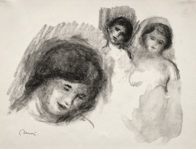 Pierre avec trois esquisses - Pierre Auguste Renoir