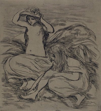 Deux femmes se baignant, c.1895 - Pierre Auguste Renoir