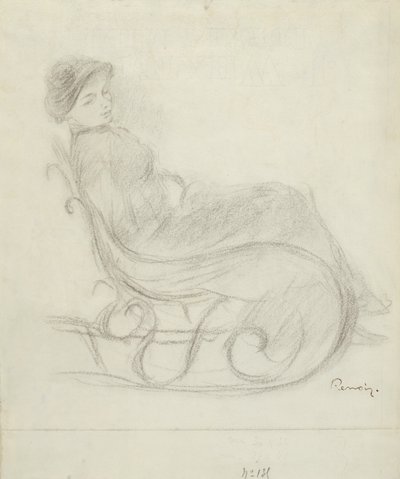 Femme assise sur une chaise (recto) ; Femme sur une chaise, vue de dos (verso) - Pierre Auguste Renoir