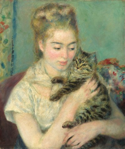 Femme avec un chat, vers 1875 - Pierre Auguste Renoir