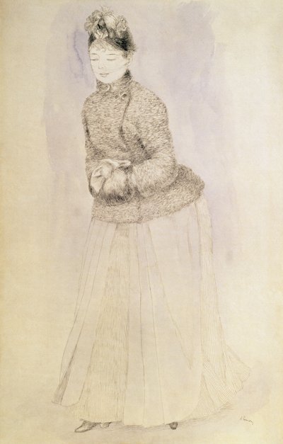 Femme avec un manchon - Pierre Auguste Renoir