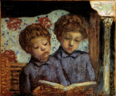 Enfants Jean et Charles Terrasse lisant - Pierre Bonnard