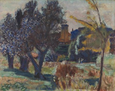 Paysage avec oliviers et chapelle, c.1924 - Pierre Bonnard