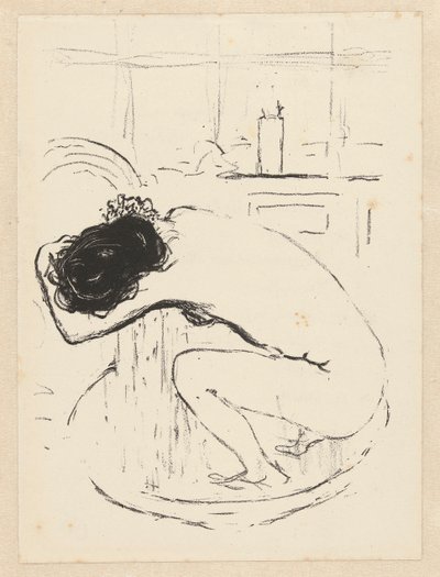 Femme nue accroupie dans une bassine se lavant - Pierre Bonnard