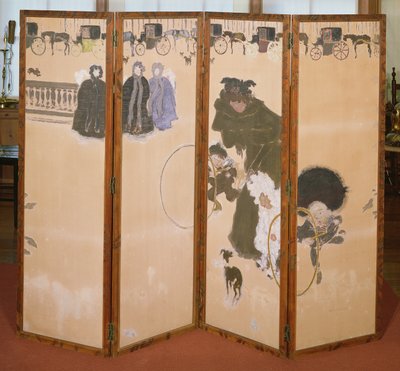 Les Nounous en promenade ou la Frise des Fiacres, Paravent en 4 panneaux, 1899 - Pierre Bonnard