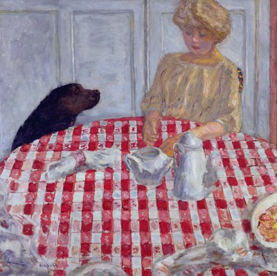 La nappe à carreaux rouges, ou Le dîner des chiens, 1910 - Pierre Bonnard