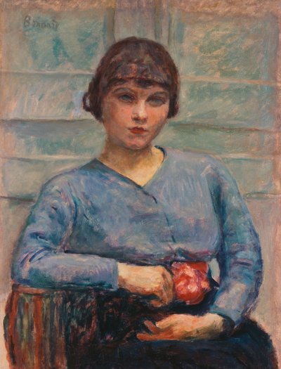 Jeune fille en bleu avec une rose, c.1916 - Pierre Bonnard