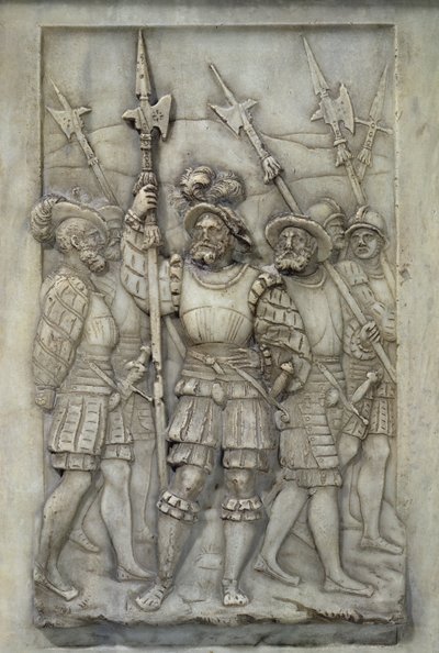 Hallebardiers, détail du tombeau de François Ier et Claude de France, commandé en 1548 (marbre) - Pierre Bontemps