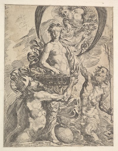 Jupiter, Pluton et Neptune offrant leurs richesses à la Fortune, 1624 - Pierre Brebiette