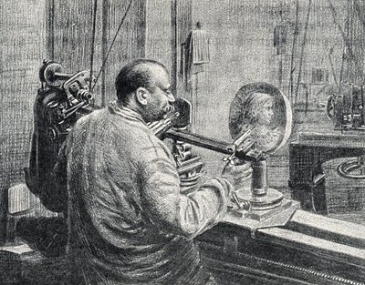 Un médailleur utilisant une sorte de machine à fraiser pantographe Gravure de « Excursion à travers les métiers » par Pierre Calmette Collection privée - Pierre Calmettes